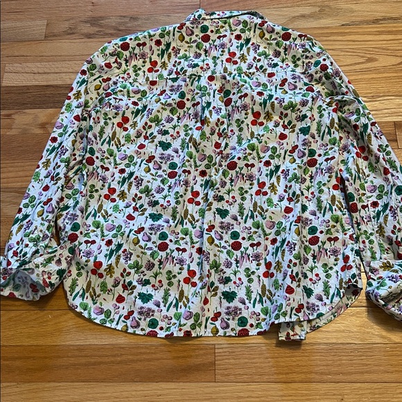 Boden Sienna Cotton shirt. 4R. Like new. Ivory, spring crop pattern. Whimsical - Picture 5 of 5